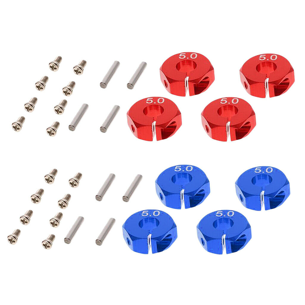 8Pcs 1/10 RC Rock Crawler 12x5mm Wheel Hex Drive Hub Adapter For   Car