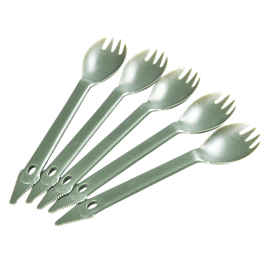 5 Pieces   Fork, Plastic BPA Free Spoon Spork Combo for Camping Picnic