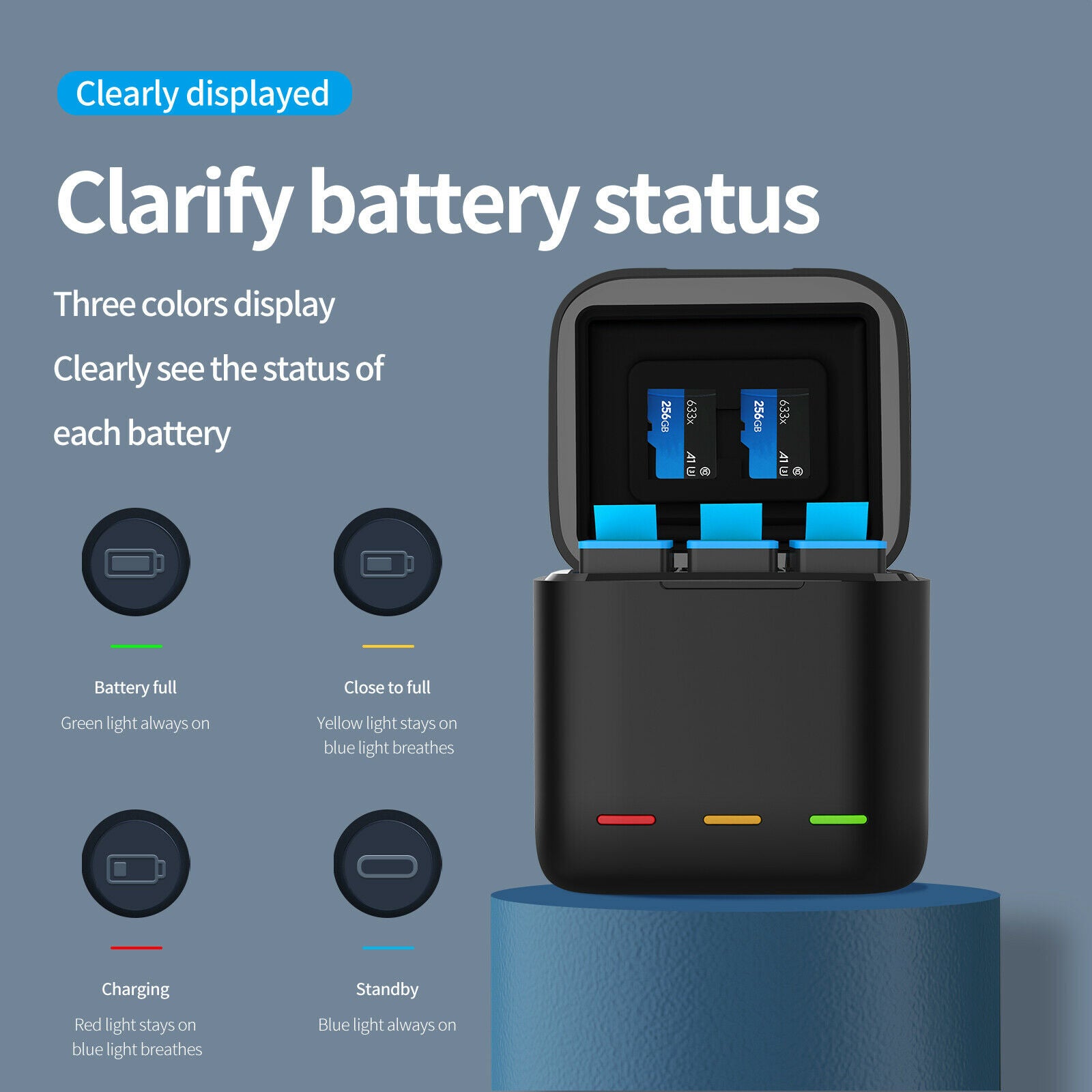 Telesin Battery Storage Charging Box Fits For Gopro 9/10 KA
