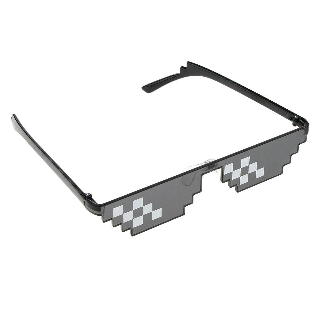 Novelty Party Pixelated Sunglasses Mosaic, Funny Plastic Glasses, Cocktail