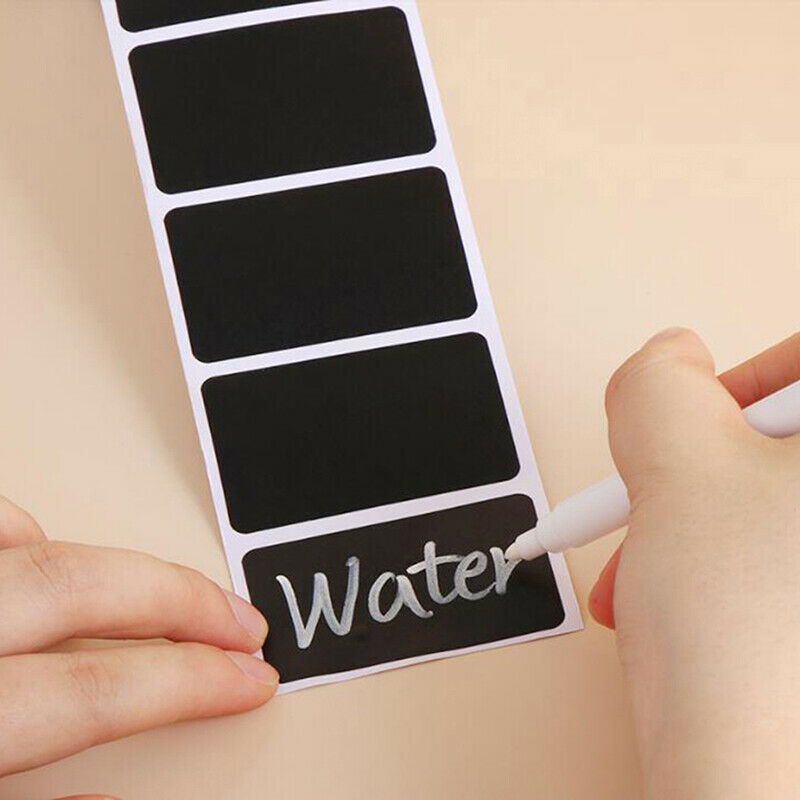 300Pcs/Roll Waterproof Chalkboard Stickers Kitchen Bottle Label Blackboard La Lt
