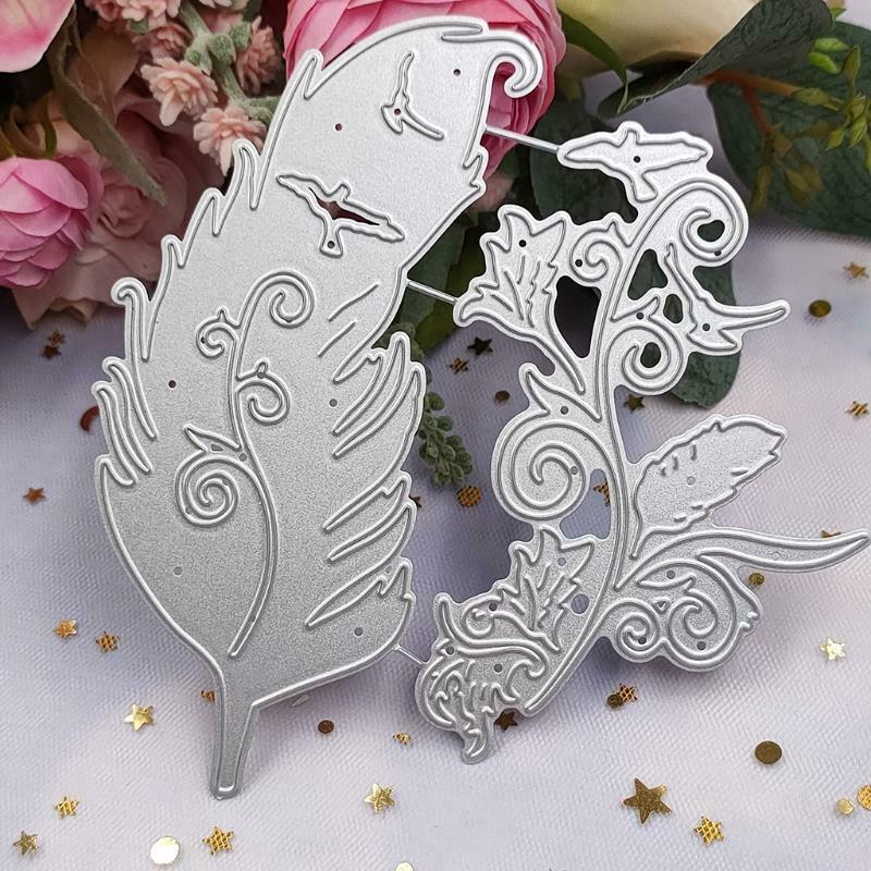 Feather Metal Cutting Dies Stencil DIY Scrapbooking Album Paper Card Template