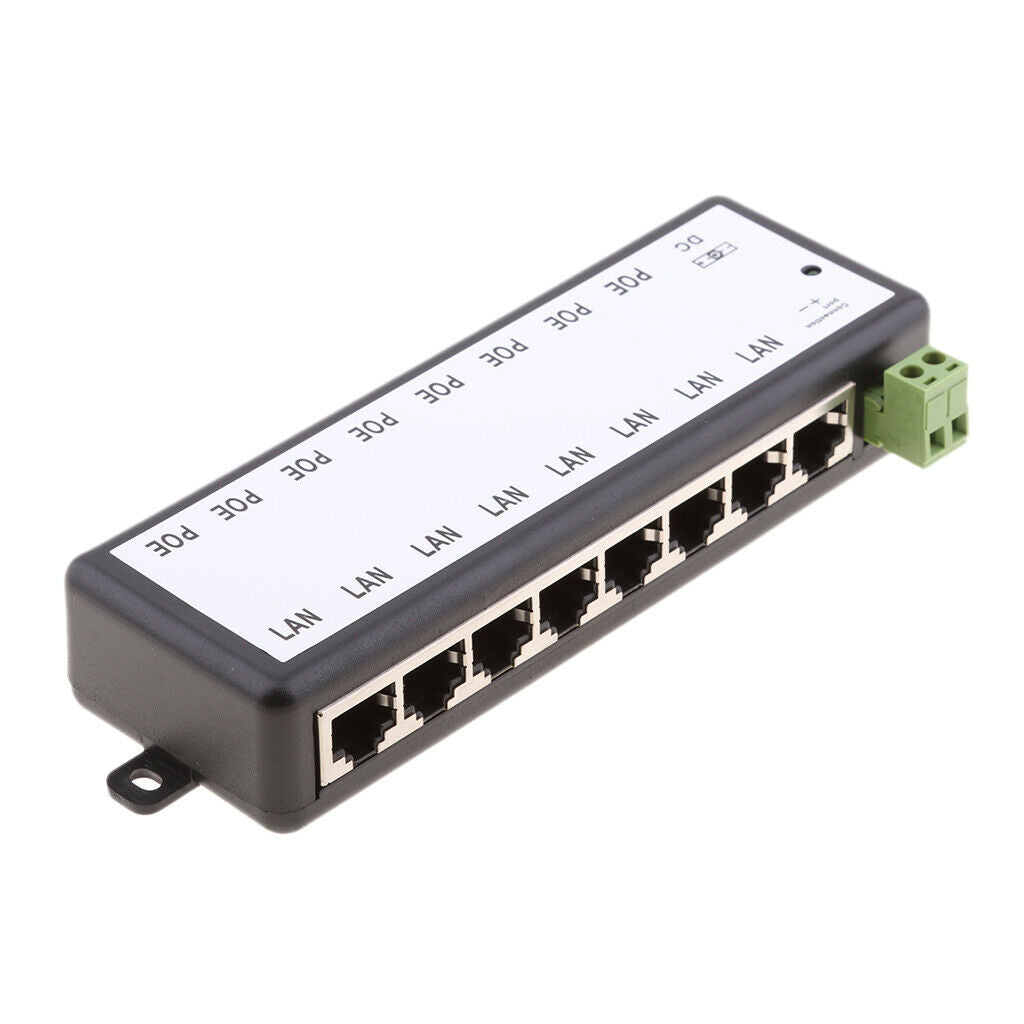 8 POE Ports 12-48V Injector Switch Passive Power Supply Module for Ethernet