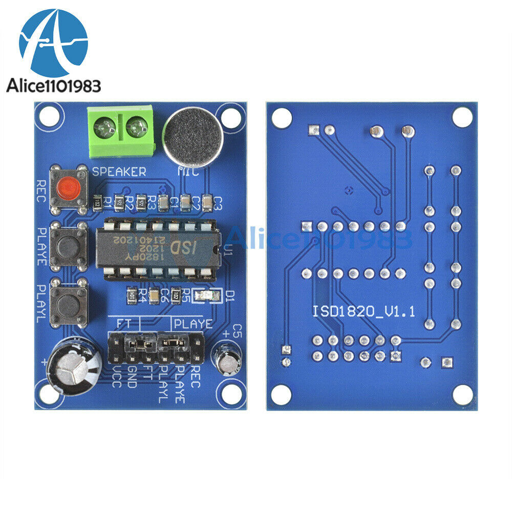 ISD1820 voice board sound recording recorder Playback module on-board microphone