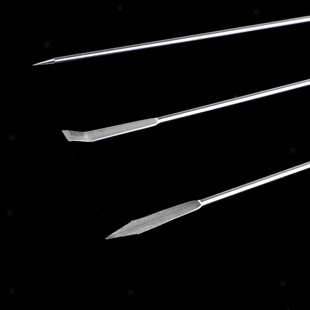 3xStainless Steel Laboratory Micro Spatula Medicine Spoon Shovel Pharmacy