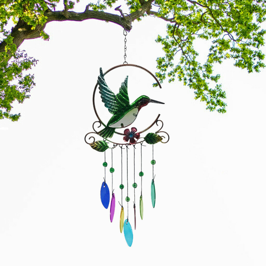 Hummingbird Metal Wind Chimes for Home Garden Outdoor Craft Gift Decoration