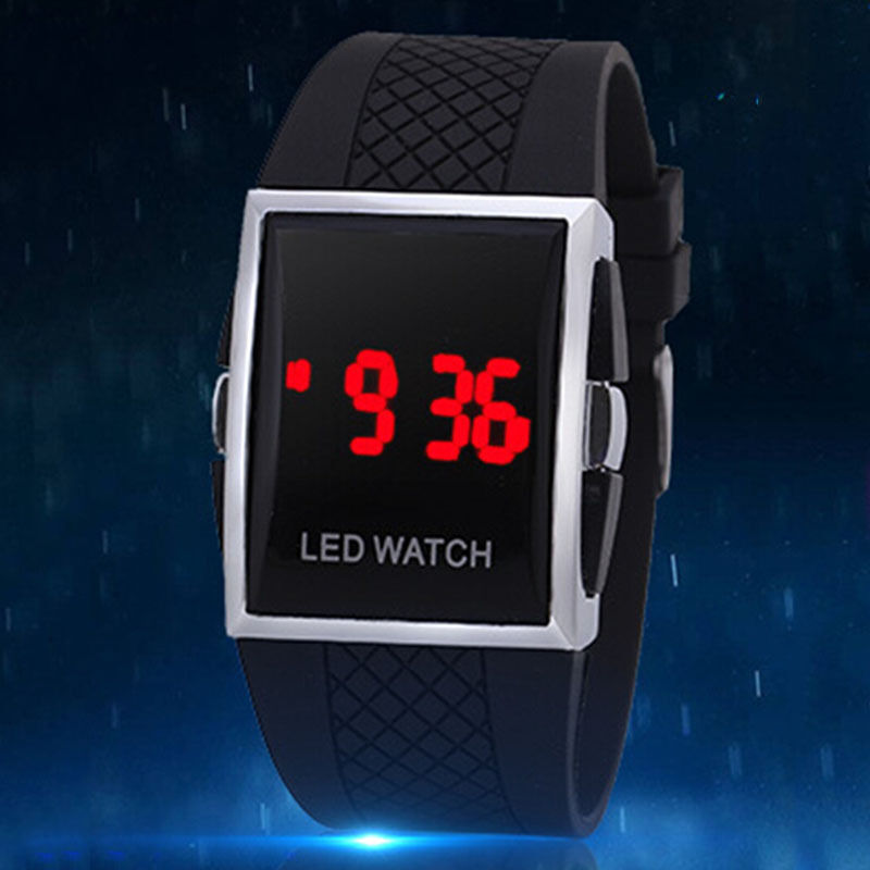 Sport Digital Unisex Watches LED Square Silicone Electronic Fashion Wristwatches