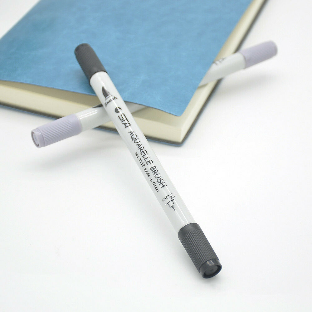 100 Colour Dual Tip Brush Pens w/ Fine liners Colouring Art Markers Drawing â¤
