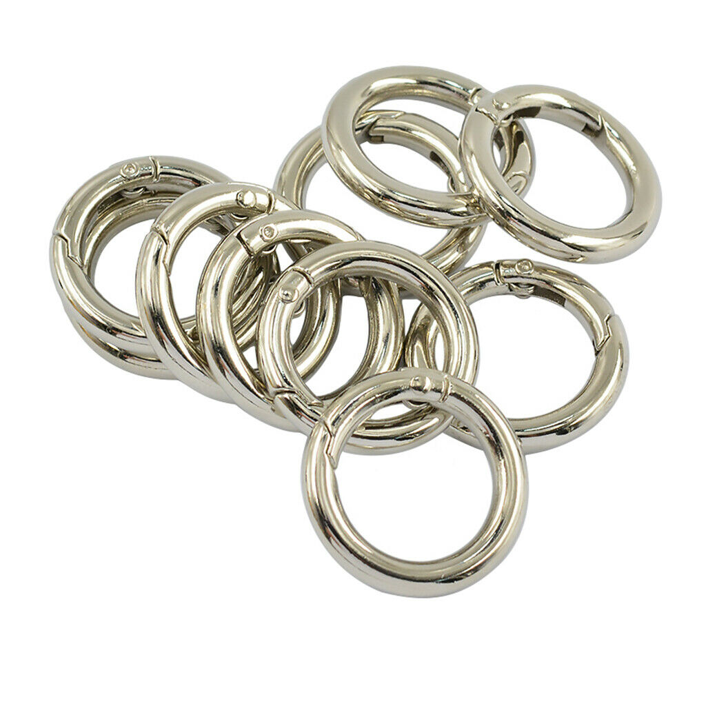 10pcs O Shaped Carabiner Spring Round Carabiners Clip Snap Hook Keyring Outdoor