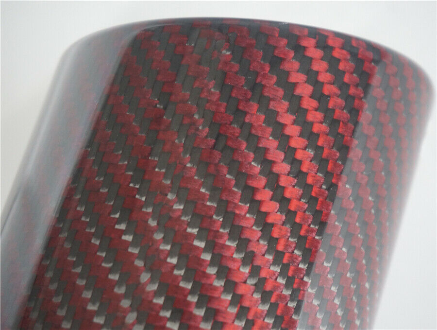 3.5in Car Red Carbon Fiber Exhaust Muffler Tip Stainless Steel Fit for Most Cars