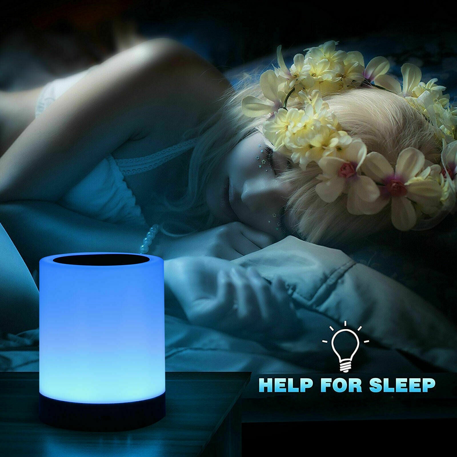 Touch Sensor LED Dimmable Table Lamp Baby Room Sleeping Aid Bedside Night Light