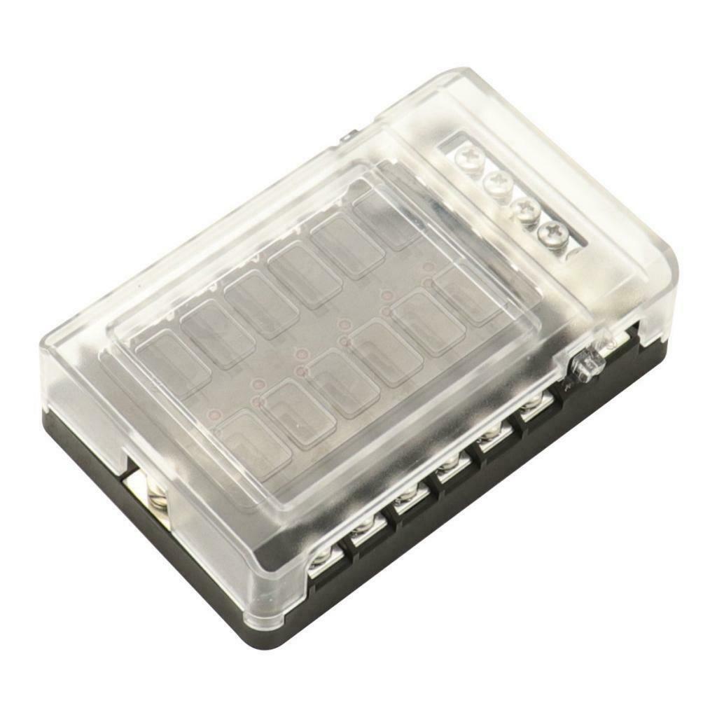 12-Way Blade Fuse Box Block Holder LED Indicator 12V-32V Auto Marine Car Boat