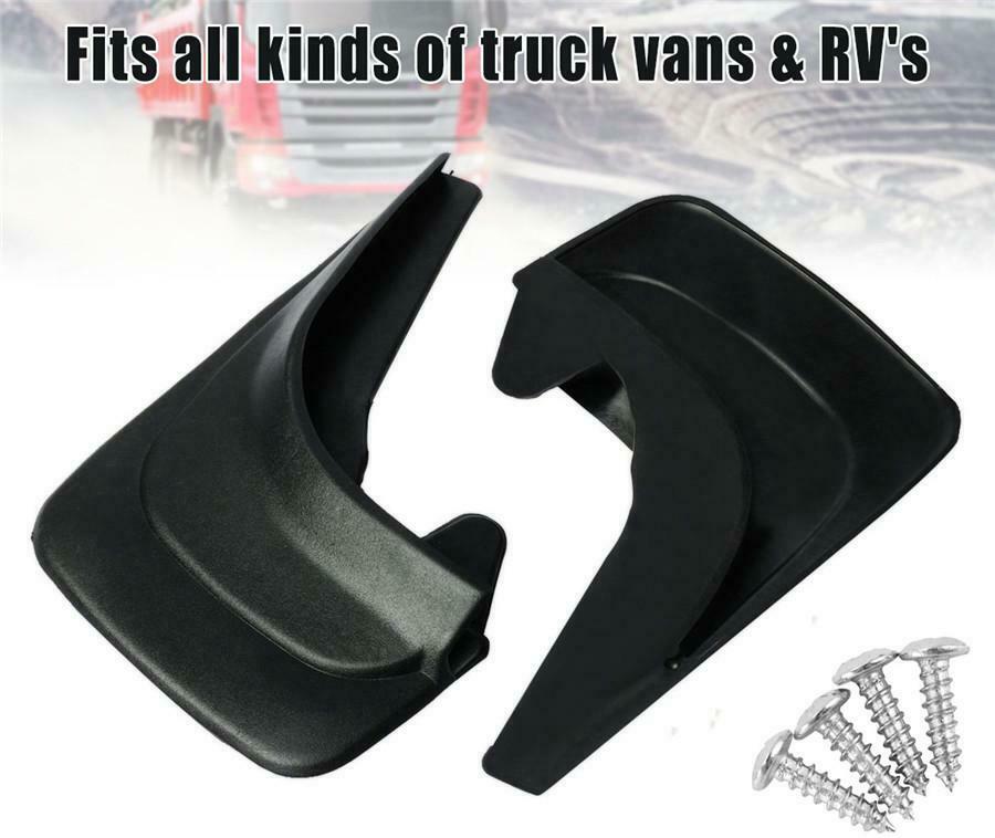 Car Mud Flaps Universal Fit Black Splash Guards (2 Pack) w/ Fastener Screws