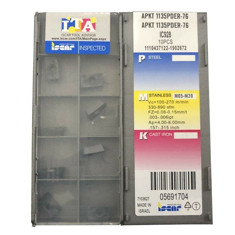 APKT1135PDER-76 IC928 CNC R0.8 carbide Milling inserts Internal Turning tool