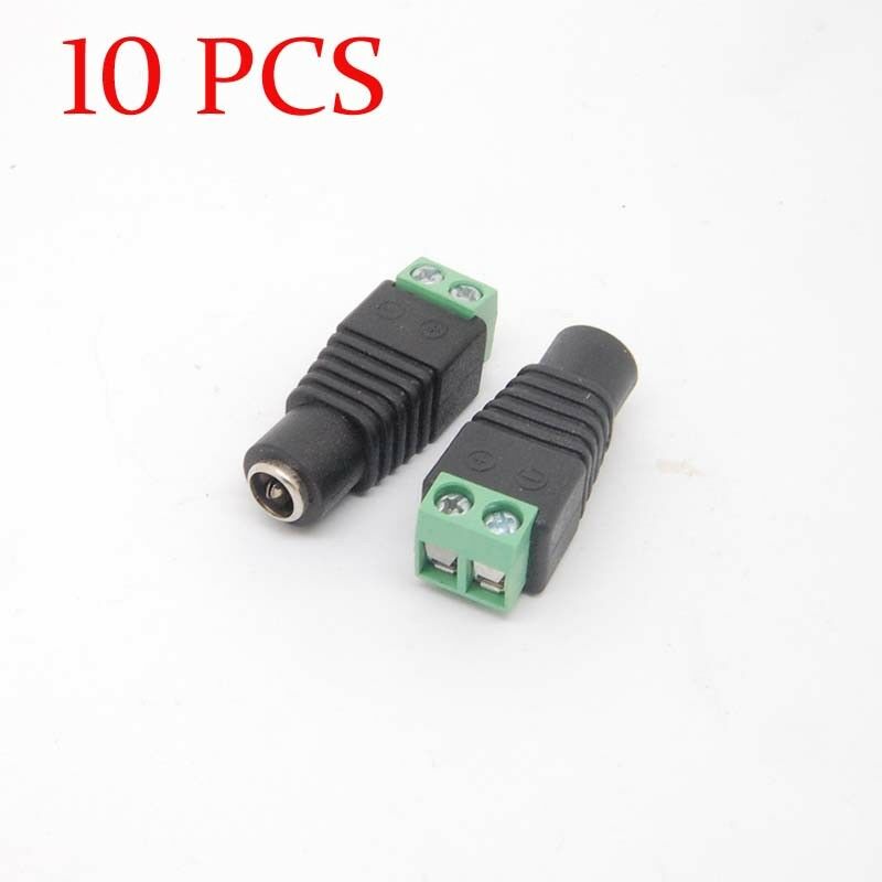 10pcs 12V DC Power Jack Connectors feMale Cable Adapter for CCTV Camera CAM DVR