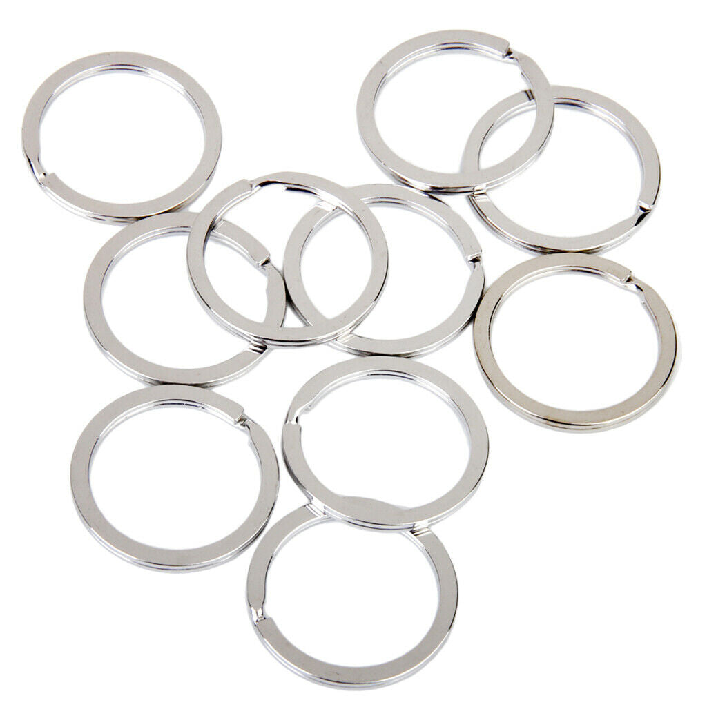 100pcs Silvery Metal Flat Split Loop for Key Ring Keychain DIY -