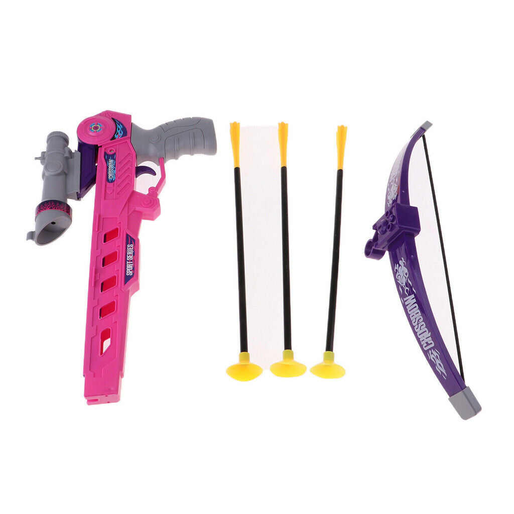 Set of Kids Outdoor Toys Arrow Bow with 3 Durable Suction Cup Arrow, Children