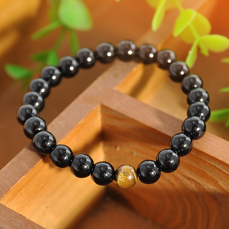 Classic Unisex Men's Women's Jewelry Agate Tiger Eye Beads Bangle Bracelet
