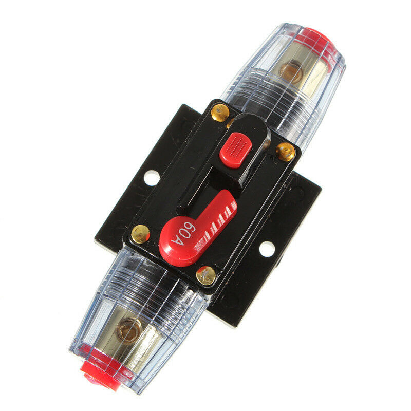 DC 12V 60A In-Line Circuit Breaker Stereo/Audio/Car/RV 60A/60AMP Fuse Protection