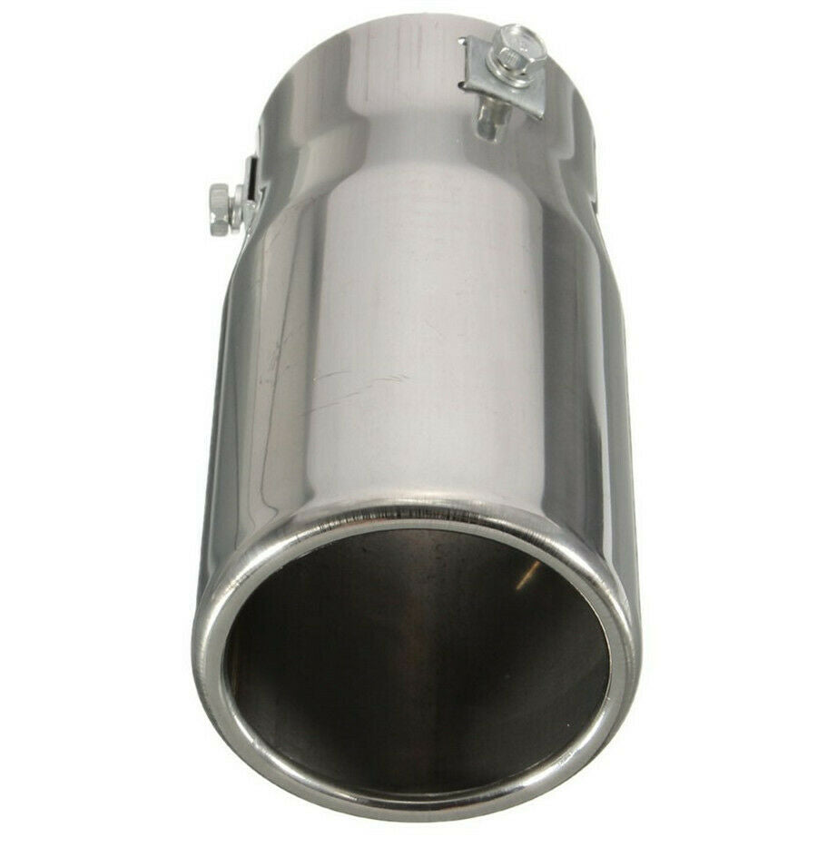 1Pcs Universal Car Stainless Steel Flat Exhaust Tail Pipe Tip Muffler -USA Stock