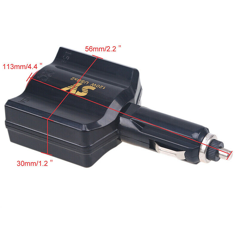 Car Auto DC12V-24V Charger Socket Dual 2 USB Port Charging Power Adapter Outlet