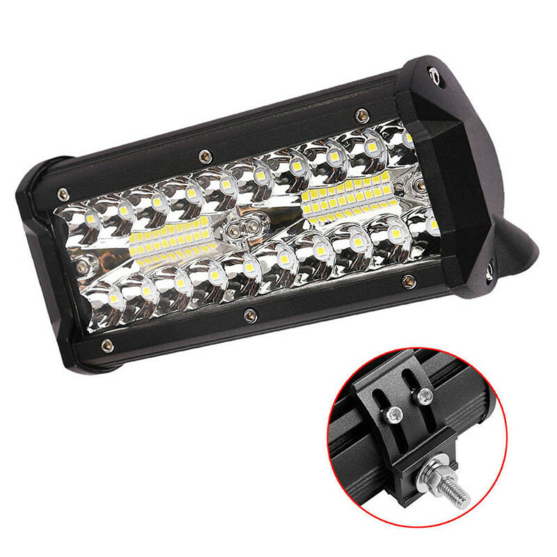 7inch 120W 40LED Work Light Bar Flood Spot Beam Offroad SUV Driving Fog Light BD