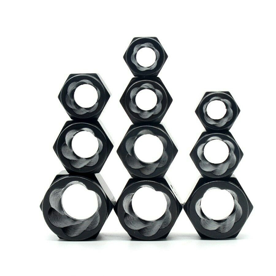 10x Damaged Rusted Bolt Nut Screw Remover Extractor Removal Tool Kit (#1 - #10)