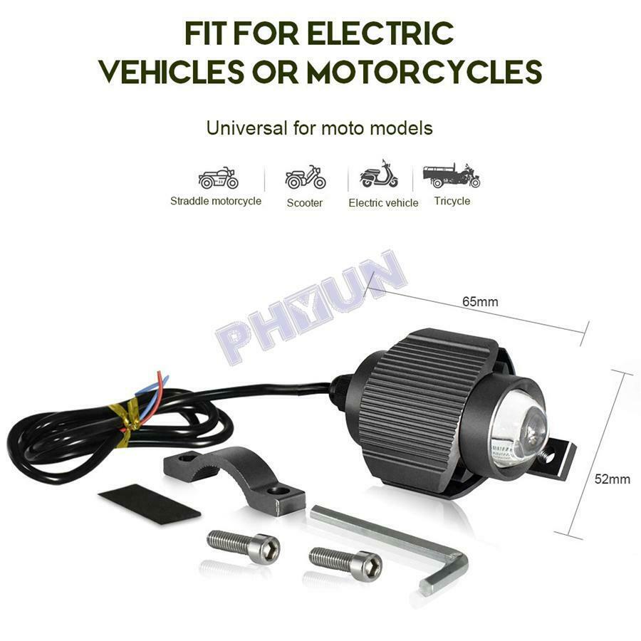 16W Motorcycle Moped LED Headlight Projector Spotlight Headlamp High & Low Beam