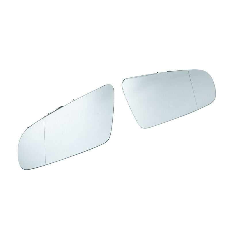 2Pcs Rear View Mirror Glas W/Backing White Right Left For Audi A3 A4 A6 S4 S5