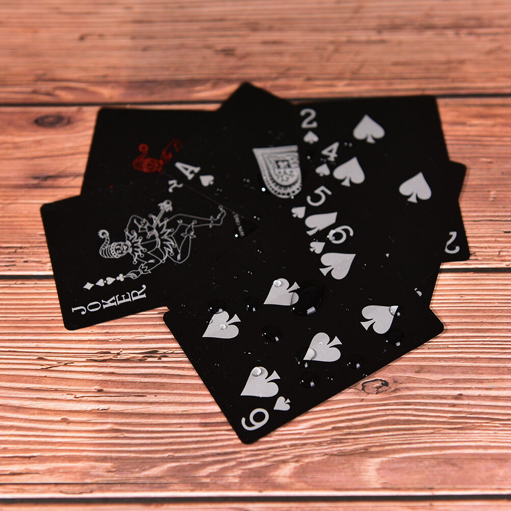 Waterproof Black Plastic Playing Cards Collection Poker Cards Board Games Pip US