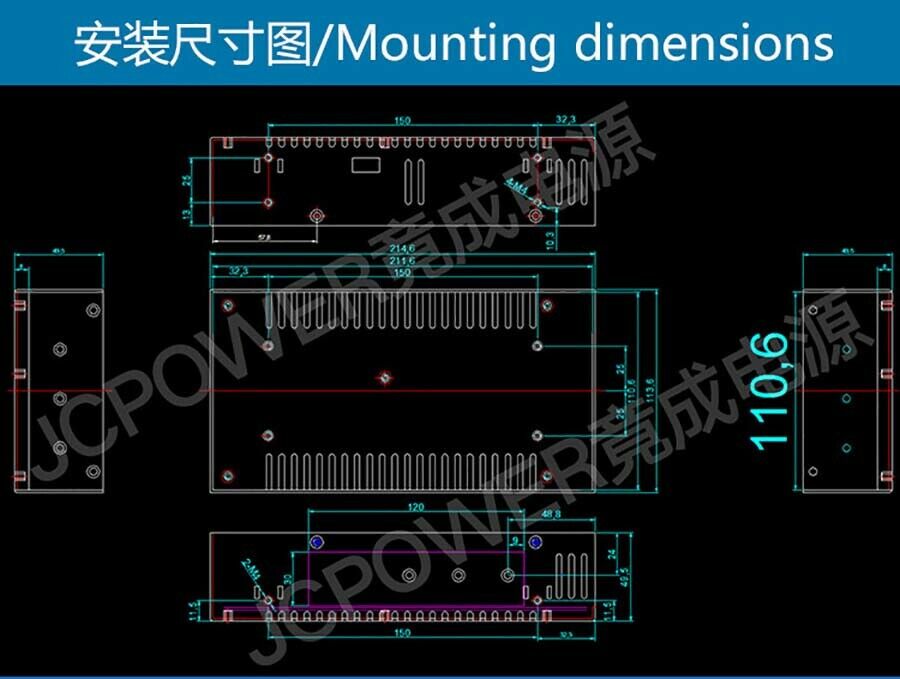 18V 20A 360W Fiberglass Panels Regulated Switching Power Supply PSU DC