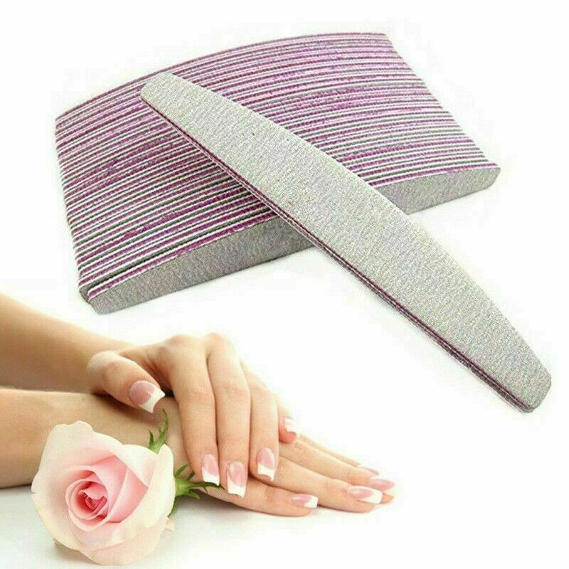 5PCS Nail File 100/180 Grit Sanding Manicure Tools Fingernail Polish Tool