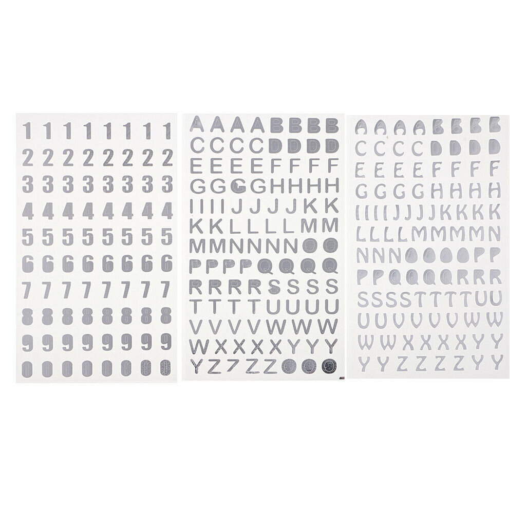 6 Pcs Alphabet Numbers Letters Stickers Label Craft Self Adhesive Peel Off