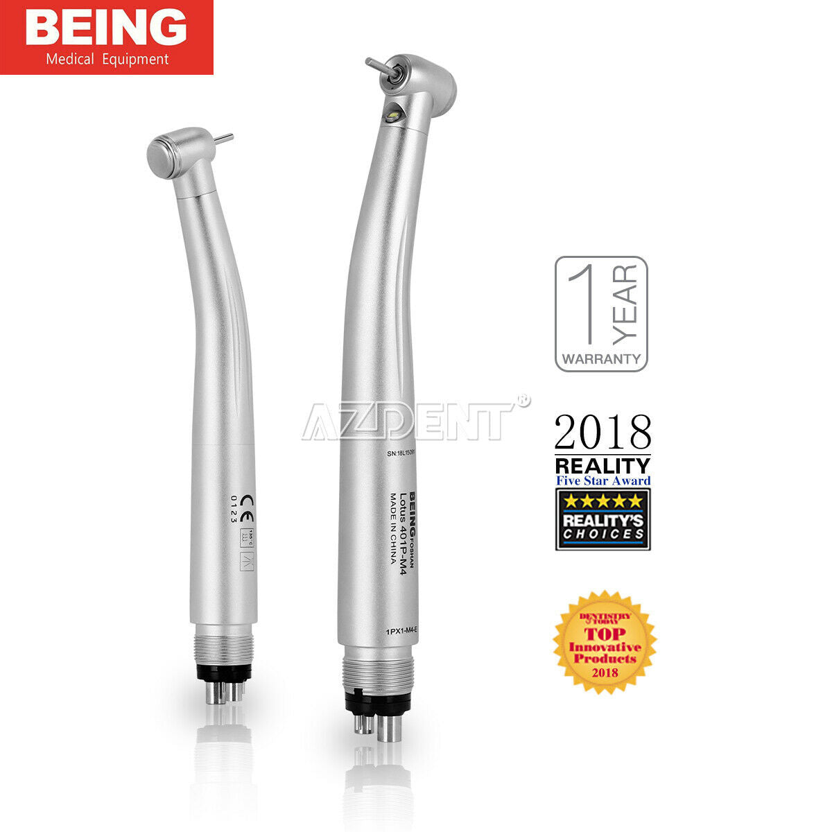 1X BEING Dental High Speed Handpiece Standard E generator LED Self Power Turbine