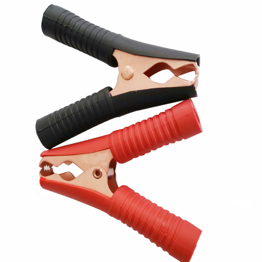 2Pcs Red Black Metal Copper Alligator Clip Car Alligator Clips Battery Clamps