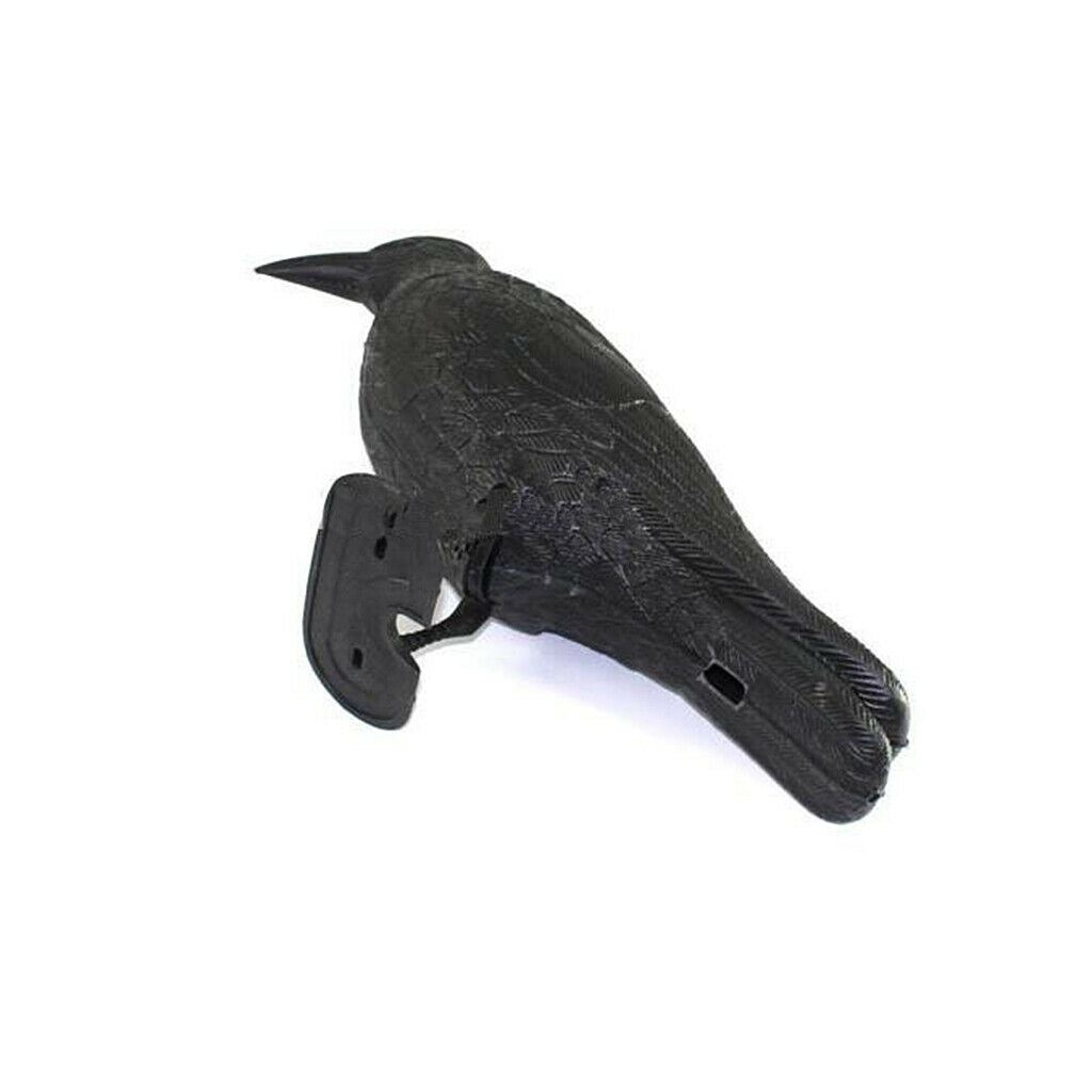 2pcs Lifelike Full Body Flocked Shooting/Hunting Crow Decoy w/ Feet & Stake