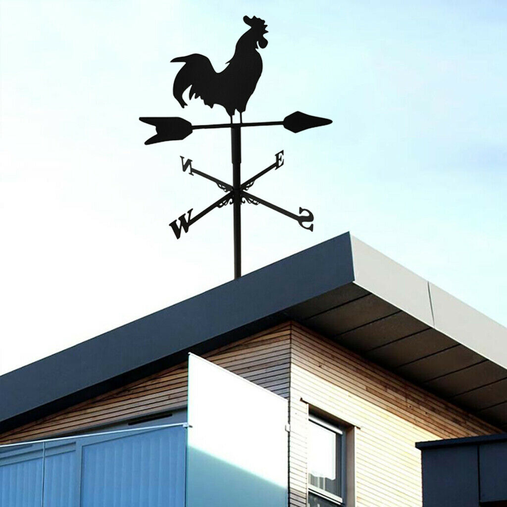 Metal Cock Weathervane Wind Direction Indicator Measuring Tools Decorations