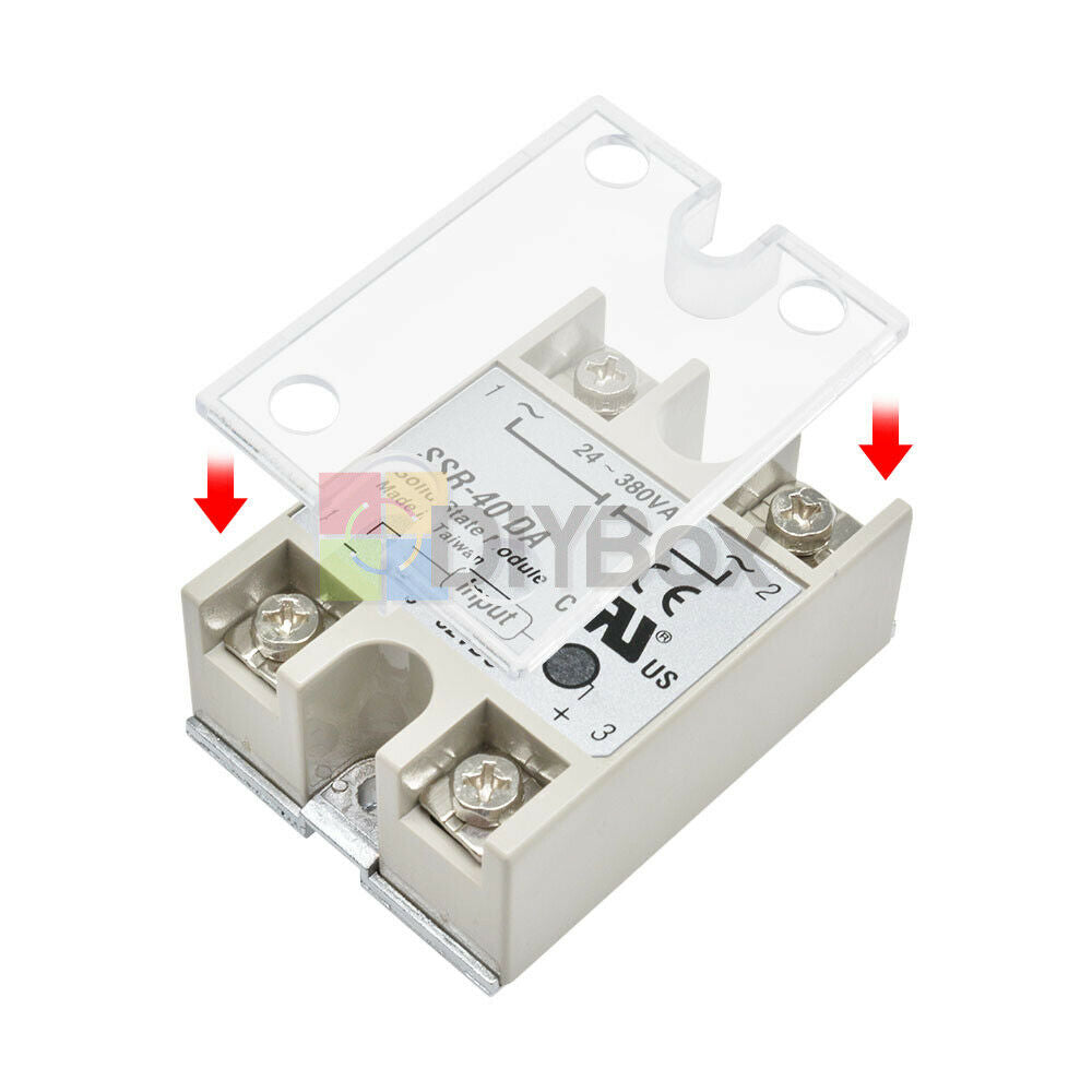 2x Transparent Clear Acrylic Cover for SSR Single Phase Solid State Relay Module