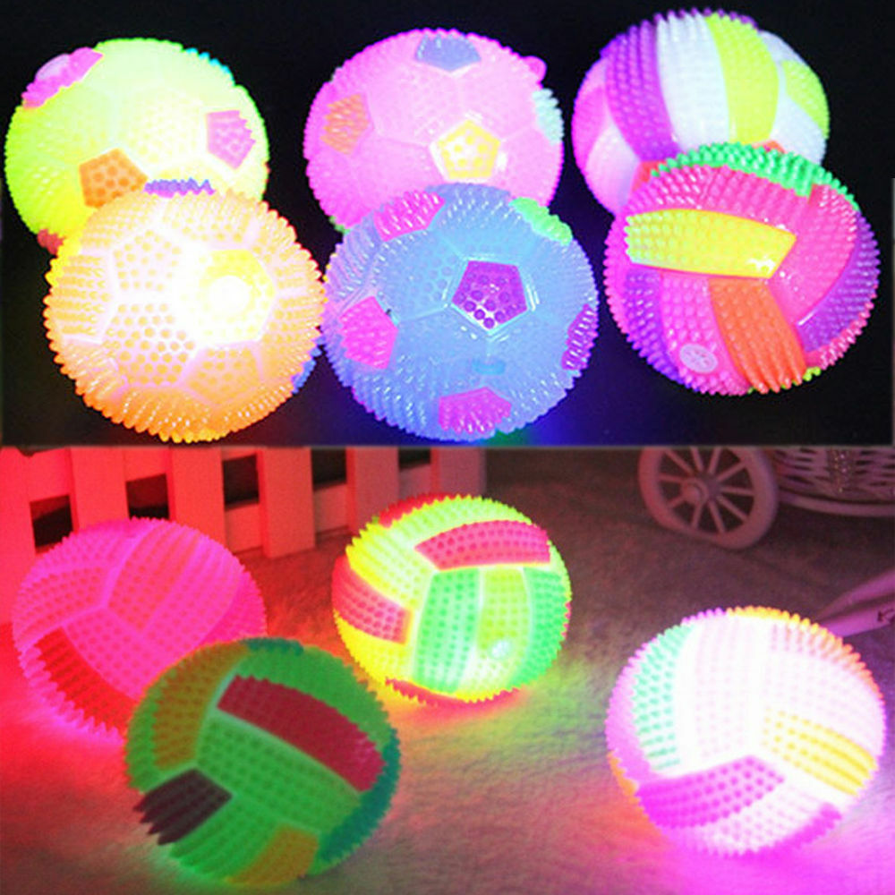 4X LED Volleyball Flashing Light Up - Color Changing Bouncing Hedgehog Ball Kids