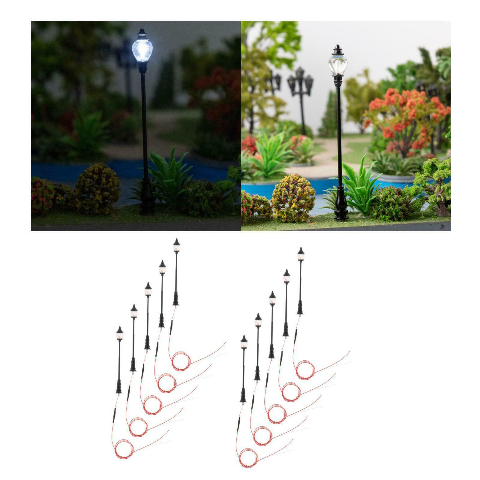 Lamppost HO Train Lights Lamp Micro Landscape Building Layout Accs White