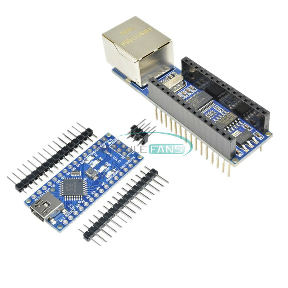 Ethernet Shield Module ENC28J60+USB Nano V3.0 Atmega328P 5V16M Board For Arduino