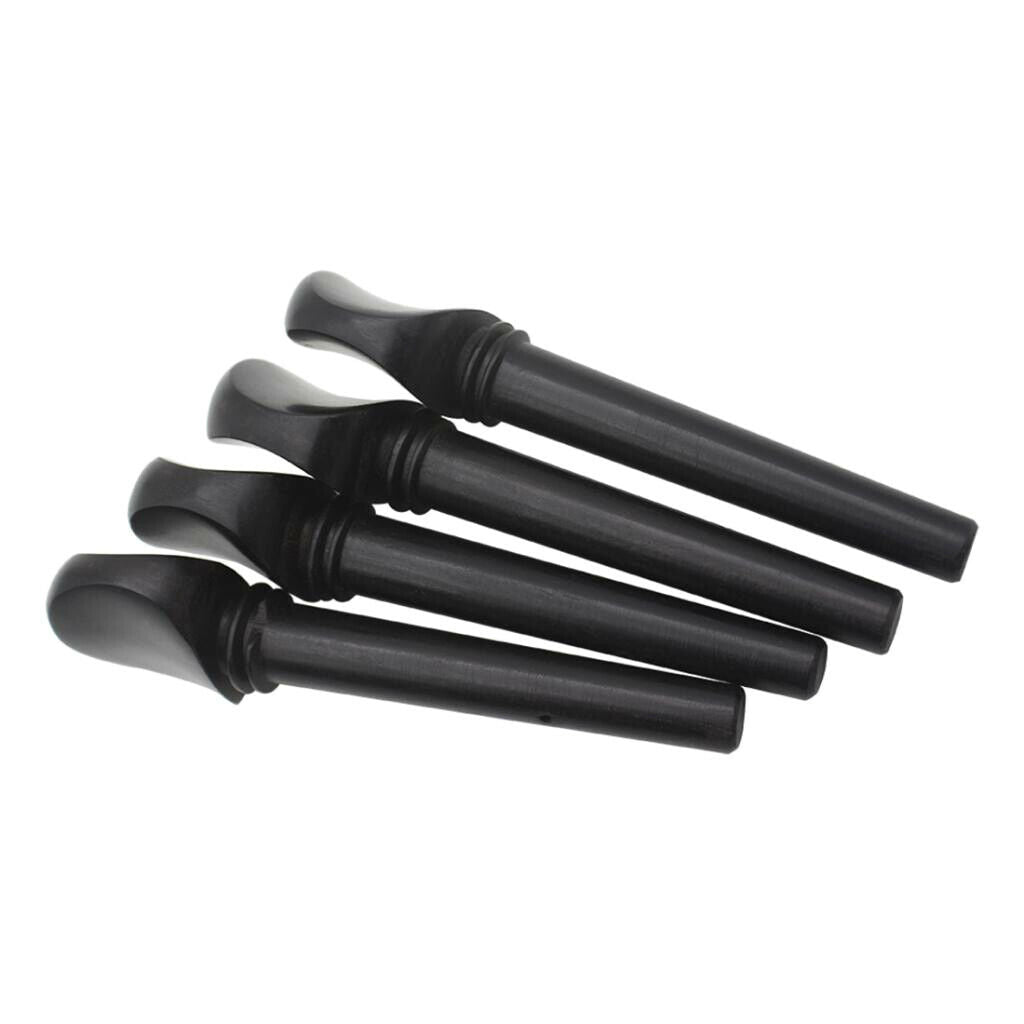 4x Ebony DIY Tuning Pegs Keys Tuners Black for 3/4 4/4 Size Cello Parts