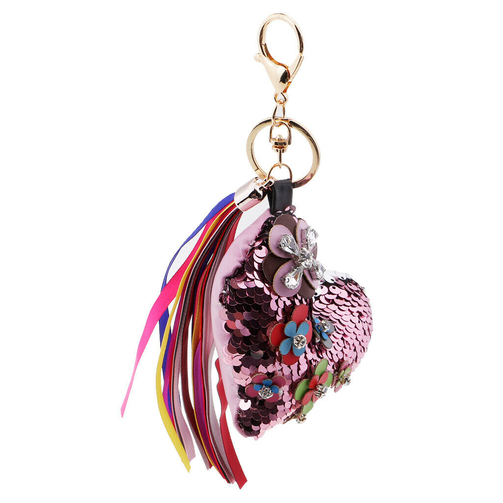 Keyring Keychain Fashion Bling Pendant Girl Bag Decoration Crystal Paillette -
