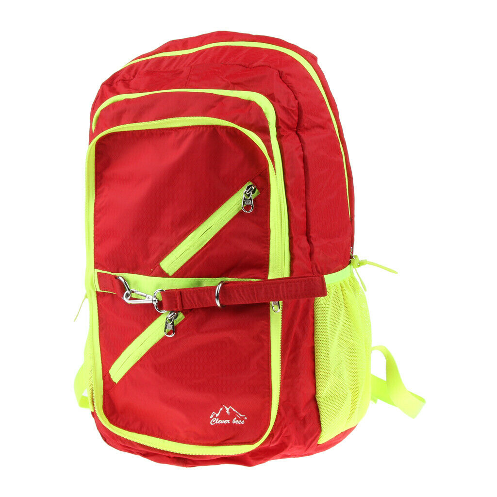 Outdoor Sport Backpack Travel Daypack Nylon Waterproof Folding Bag Red