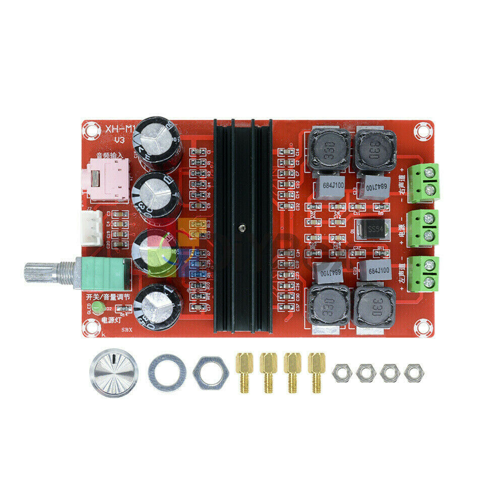 2X100W 12V-24V TPA3116 100W+100W D2 Dual Channel Digital Audio Amplifier Arduino