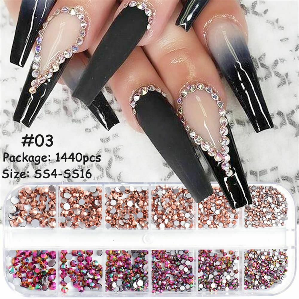 Nail Charms Stones Nail Rhinestones Aurora Flame White AB Crystal Nail Diamond