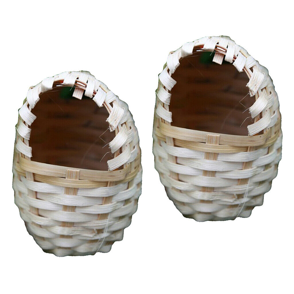2pieces Natural Pet Bird Nest Birdhouse Handcrafted Finches Sparrows Cage