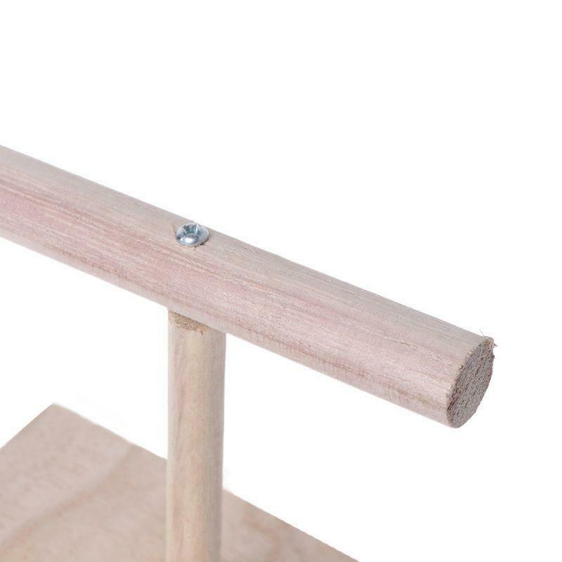 Portable Wooden Pet Parrot Training Rotation Perched Stand Platform Birds Paw