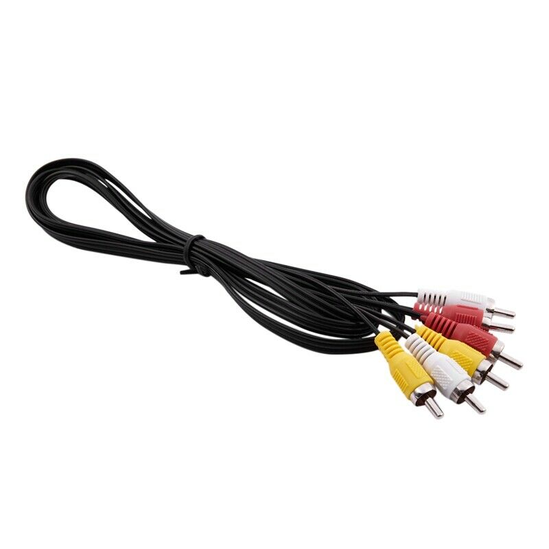 Three RCA Male to Male Plug Audio Video AV Cable Cord Black 1.5M U4T9T9