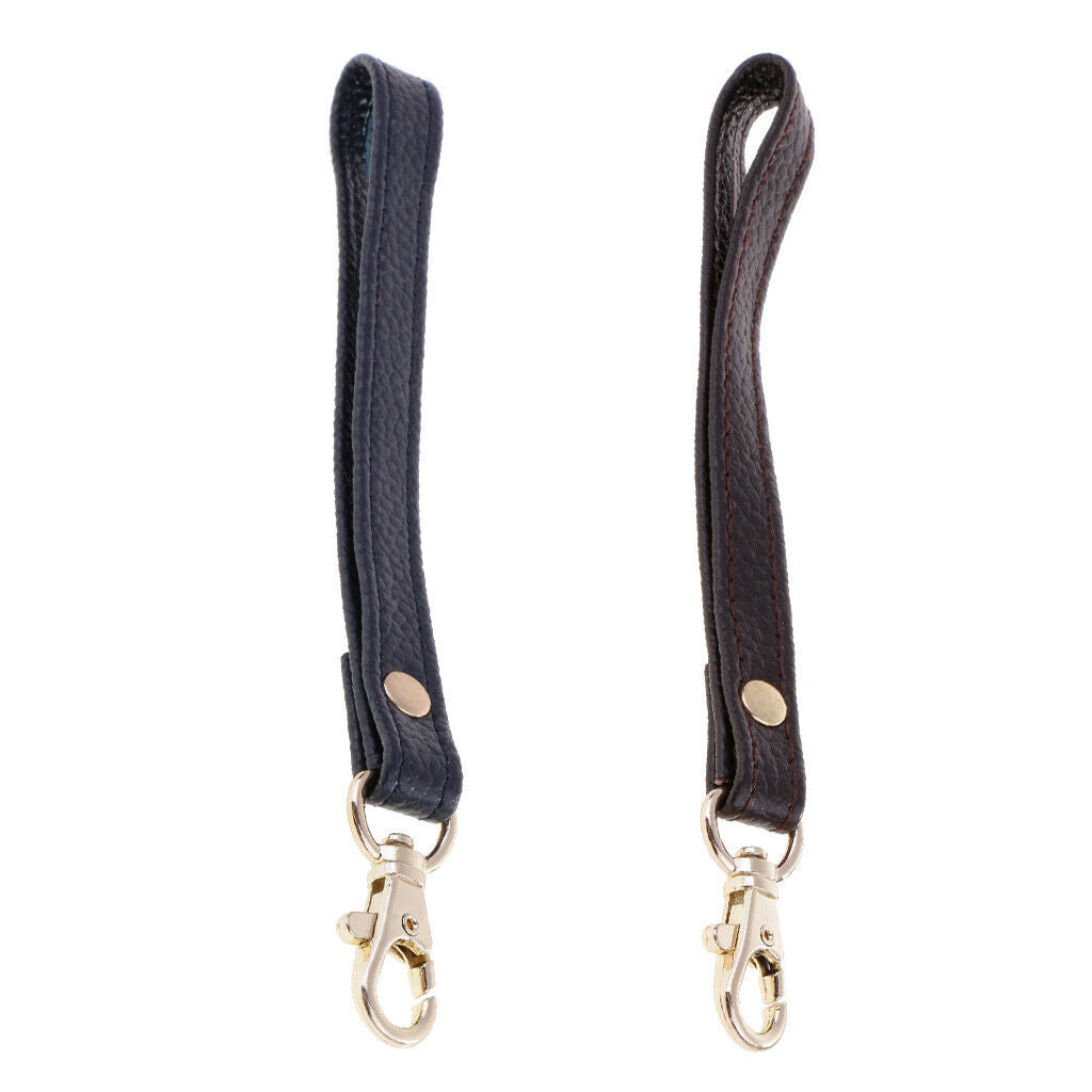 2 Packs Durable Real Leather Wristlet Pouch Wrist Bag Strap Clutch Handle